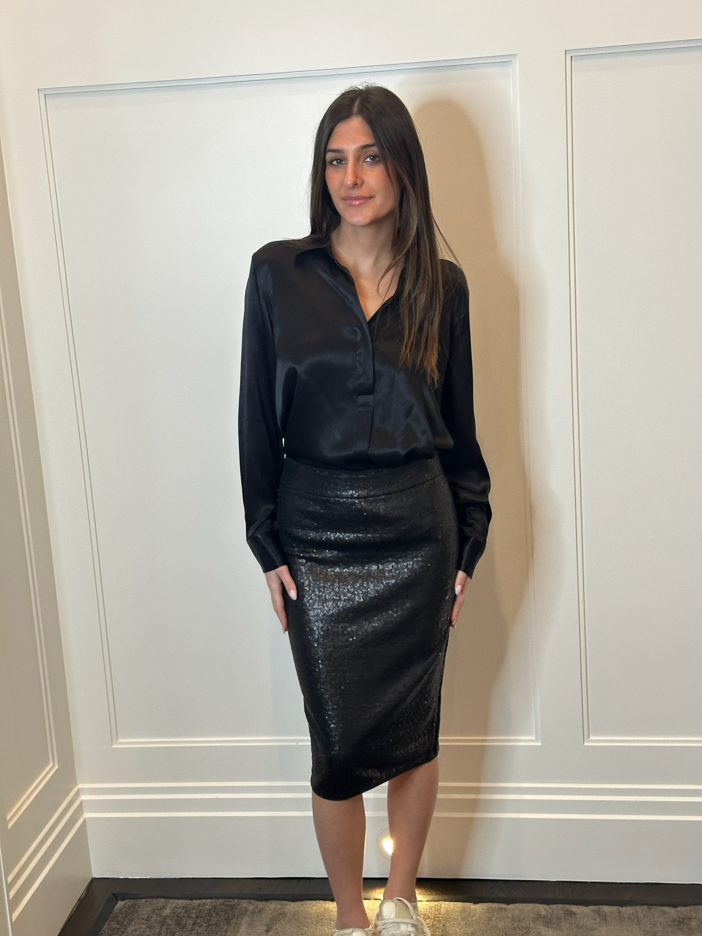Avenue Montaigne Sequin pull on skirt