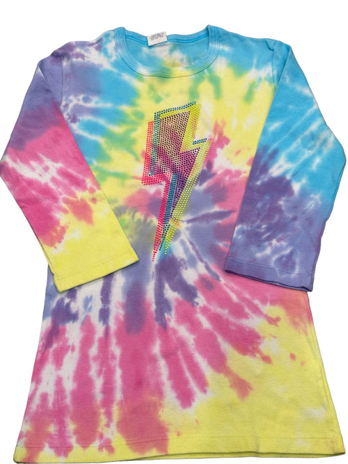 Lemon Tie-Dye 3/4 Sleeve Tee with Decals