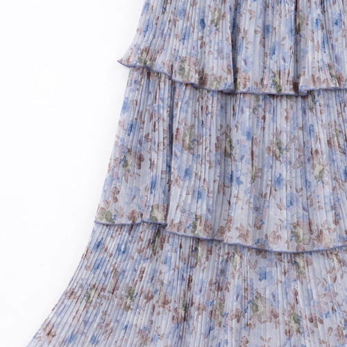 3 Tier Pleated Maxi Skirt