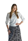 Minnie Rose 3/4 Puff Sleeve Sweater