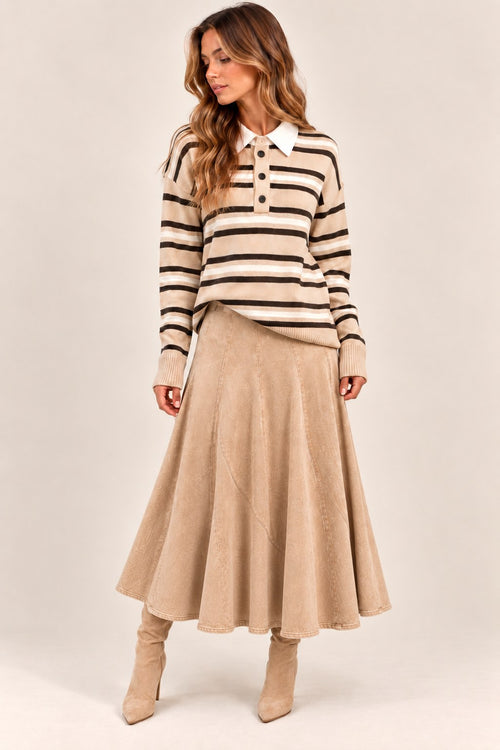 Lola skirt in Beige, length A, front view