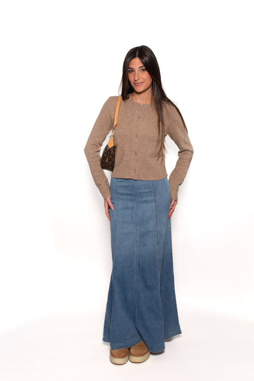 Alist Fishtail Maxi Denim Skirt