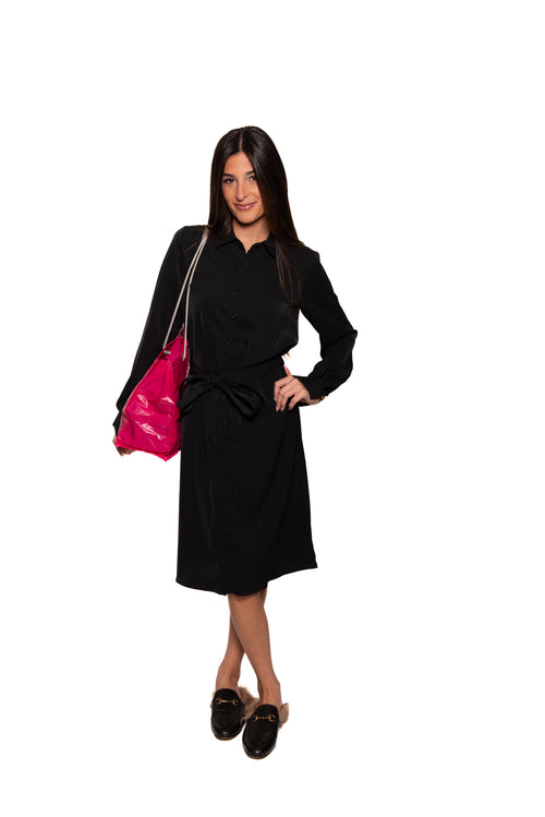 Alist Black Midi Button Down Dress alist100 Alist Black Midi Button Down Dress alist100