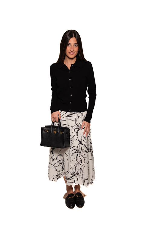 Minnie Rose Viscose Blend Long Sleeve Shirt with Ribbed Details