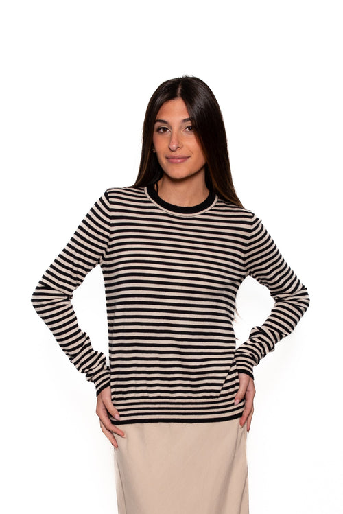 Minnie Rose Supima Cotton Striped Sweater