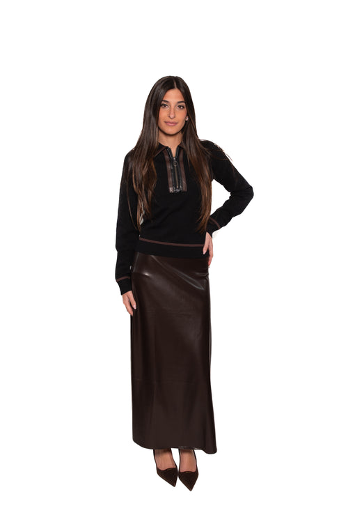 Alist A-Line Vegan Leather Skirt