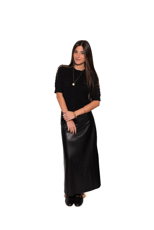 Alist A-Line Vegan Leather Skirt