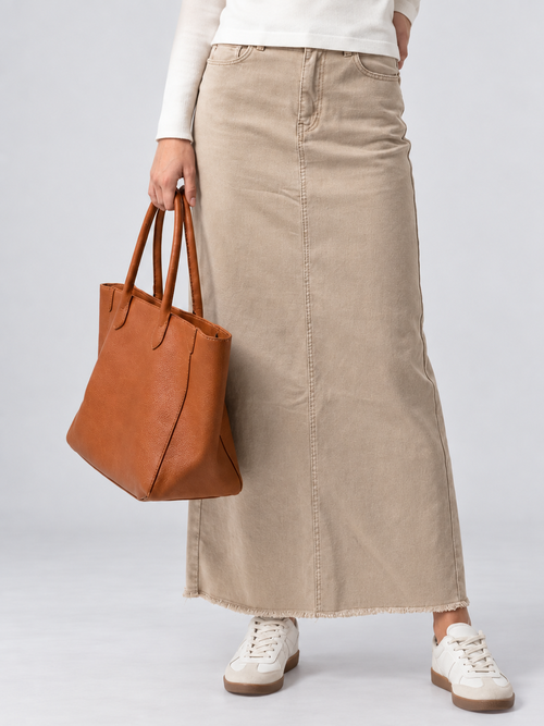 AList Beige Denim Maxi