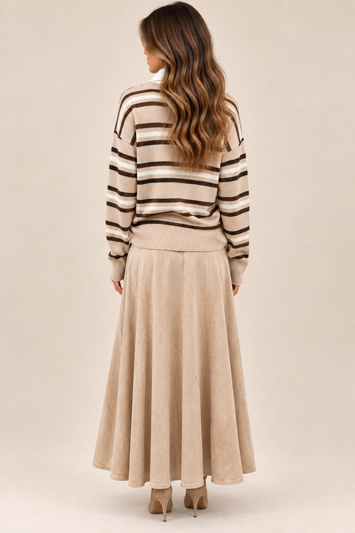 Lola skirt in Beige, length B, back view