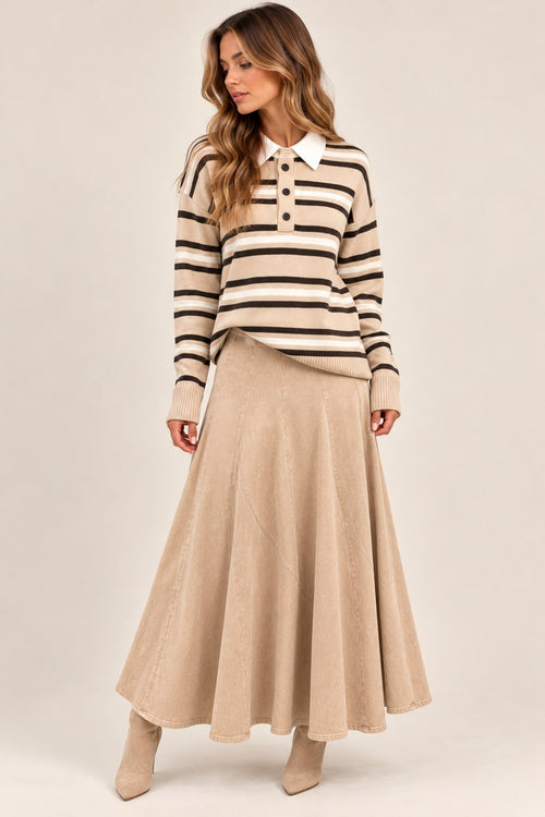Lola skirt in Beige, length B, front view