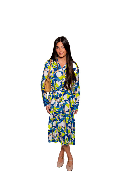 Alist Single Tier Button Down Midi Dress
