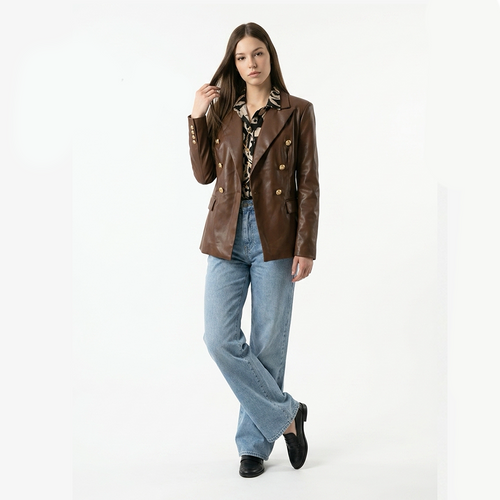 Regent Vegan Leather Blazer