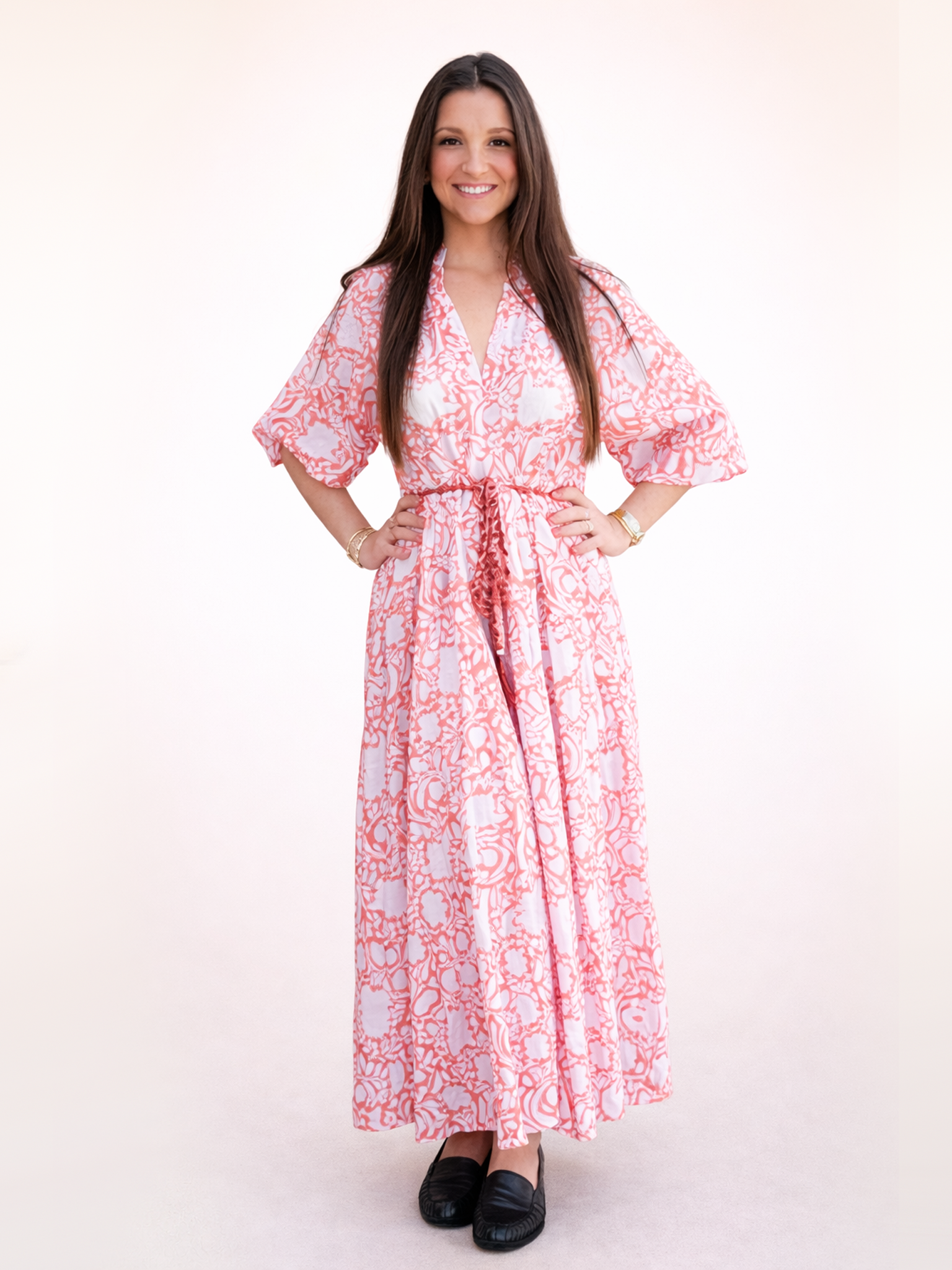 Oliphant Cuff Sleeve Tie Waist Maxi Dress alist100 Oliphant Cuff Sleeve Tie Waist Maxi Dress alist100