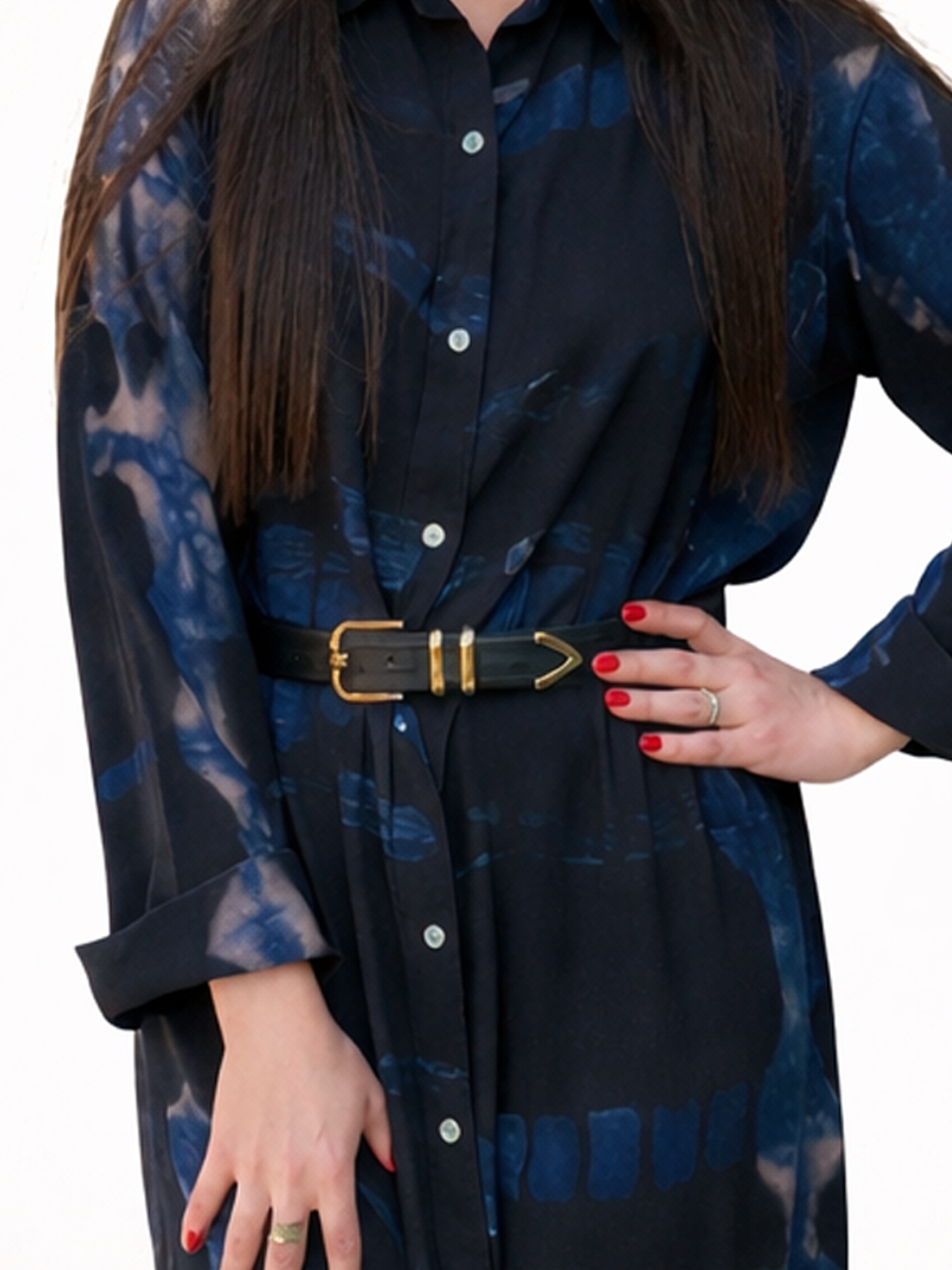 belted button down long sleeve shirt dress Suncatcher Belted Button-Front Maxi Shirt Dress – alist100