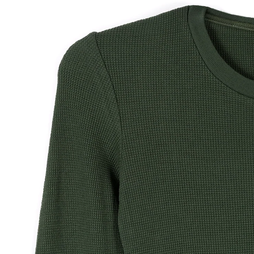 Fitted Waffle Long Sleeve Shirt