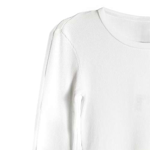 Fitted Waffle Long Sleeve Shirt