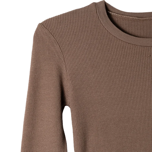 Fitted Waffle Long Sleeve Shirt