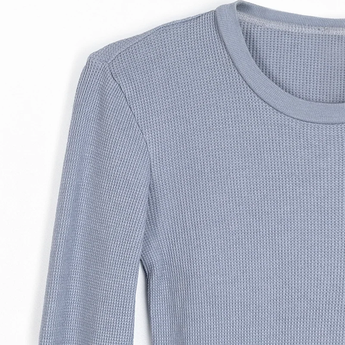 Fitted Waffle Long Sleeve Shirt