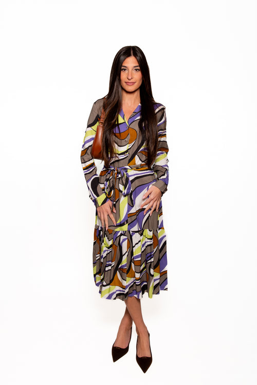 Alist Single Tier Button Down Midi Dress
