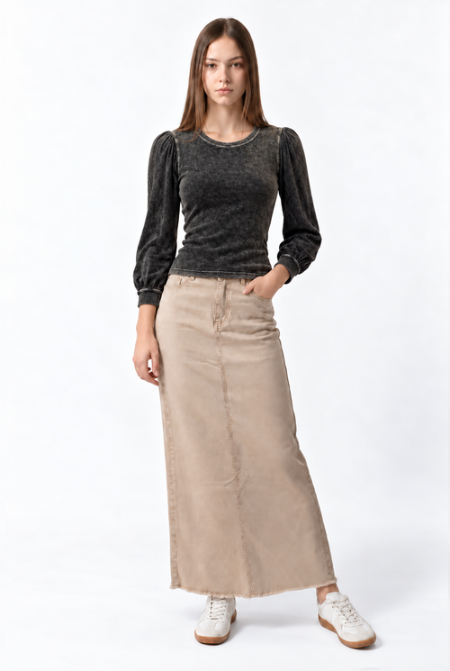 Hardtail Denim 3/4 Bubble Sleeve Top