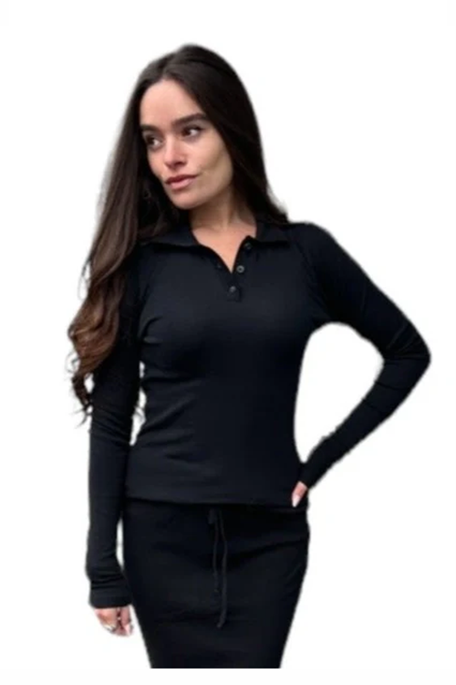 Hardtail Denim Long Sleeve Polo