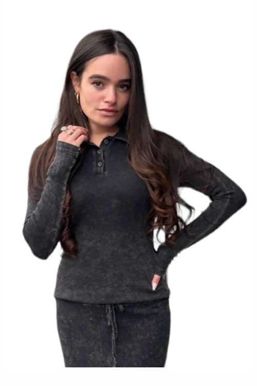 Hardtail Denim Long Sleeve Polo