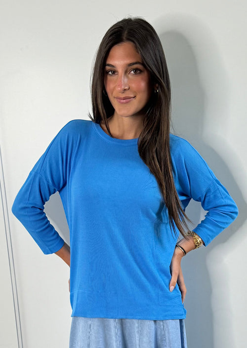 Bobi 3/4 Ribbed Boxy Tee