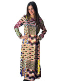 Satin Printed Long sleeve Dress