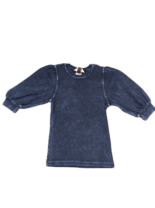 Kids Denim 3/4 Sleeve Bubble Shirt