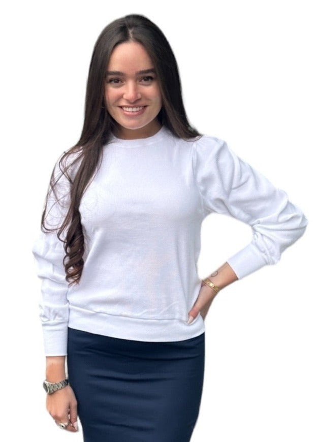 Hardtail Solid Balloon Ribbed Long Sleeve