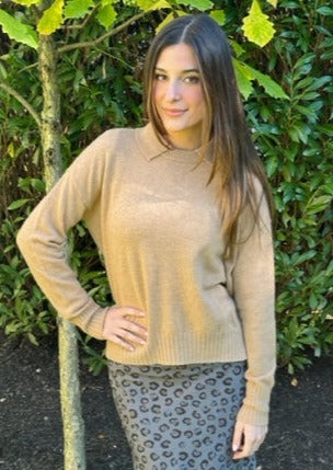 Cashmere Crewneck Pullover with Collar