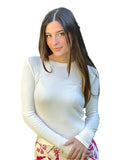 Bobi Thin Ribbed Fitted Long Sleeve Tee
