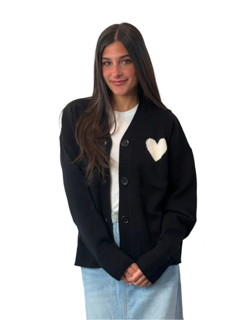 Minnie Rose Oversized Big Heart Cardigan