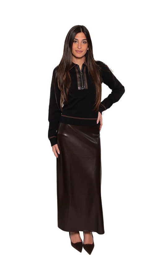 Alist A-Line Vegan Leather Skirt
