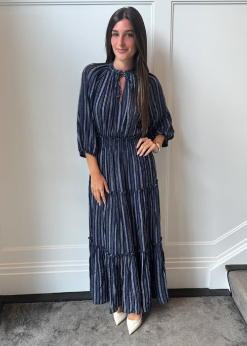 Rails Navy Striped Maxi Dress