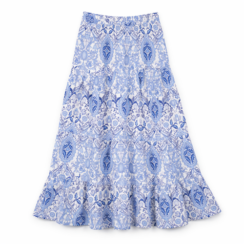 AList Three Tiered Maxi Skirt in Santorini