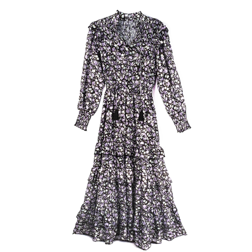 Three Tier Belted Maxi Dress