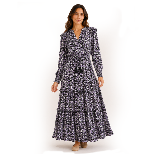 Three Tier Belted Maxi Dress