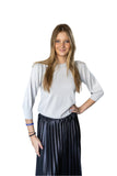 Minnie Rose 3/4 Puff Sleeve Sweater