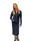 Kids Denim Midi Straight Skirt